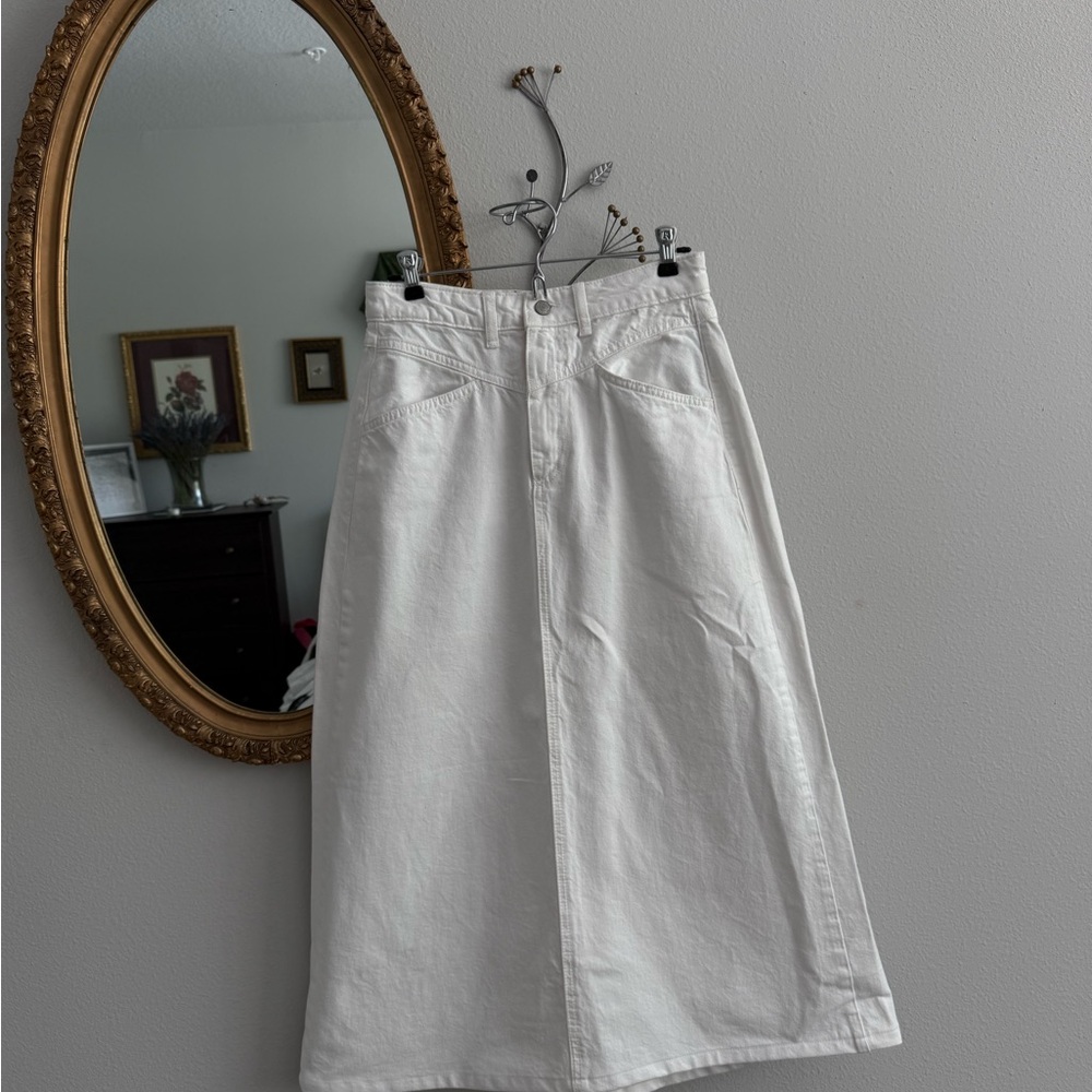 Free People White Midi Skirt for Casual Wear